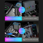 120W Retractable Fast Car Charger with Voltage Display
