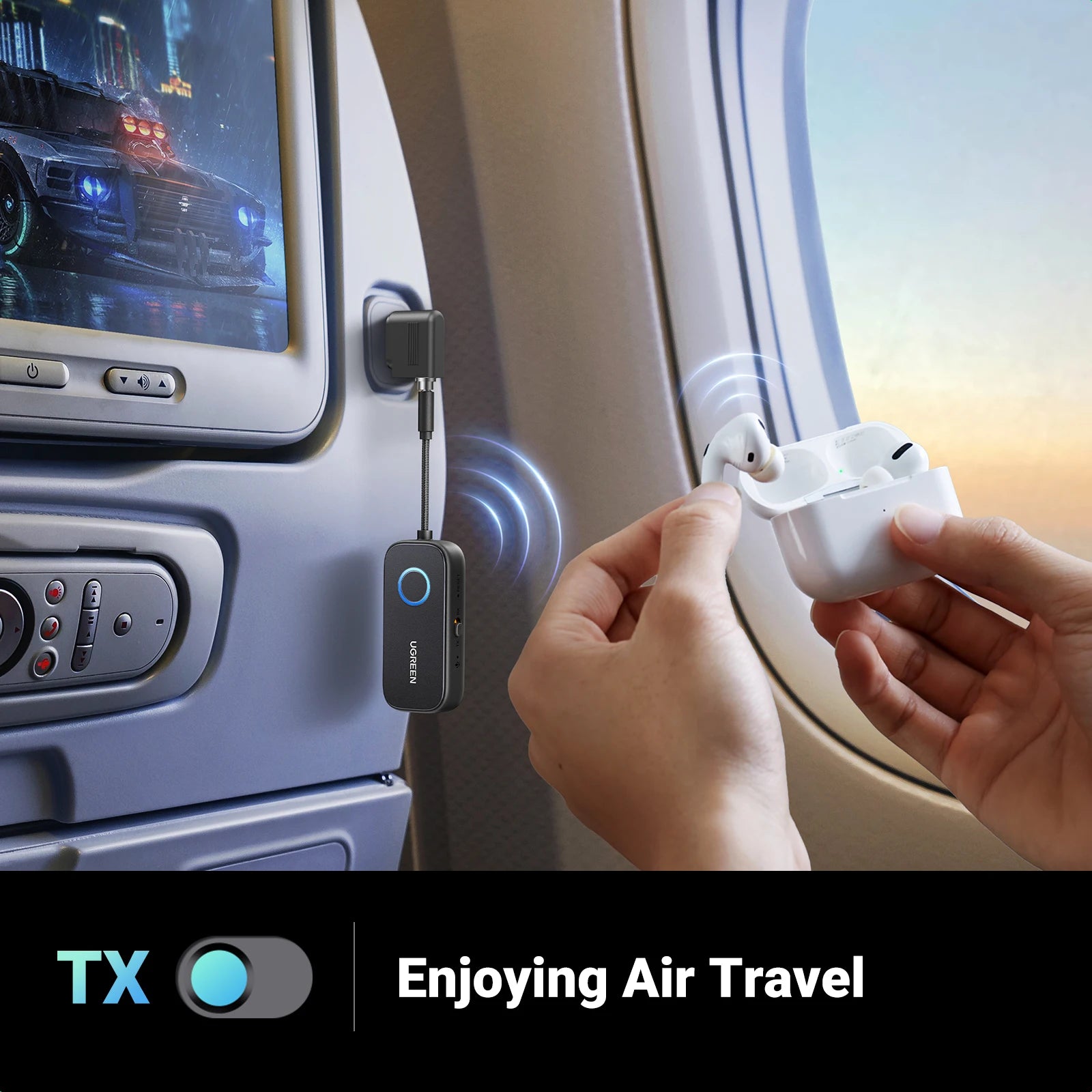 2-in-1 Bluetooth 5.2 Transmitter and Receiver for Airplane and TV - 2