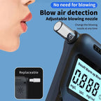 Digital Breathalyzer Alcohol Detector with LCD Display and 3 Color Alert