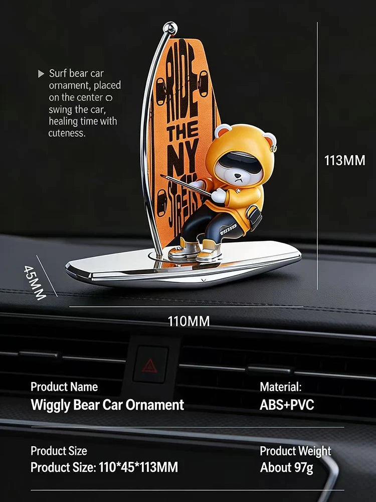 Sliding Bear Car Dashboard Ornament Decoration