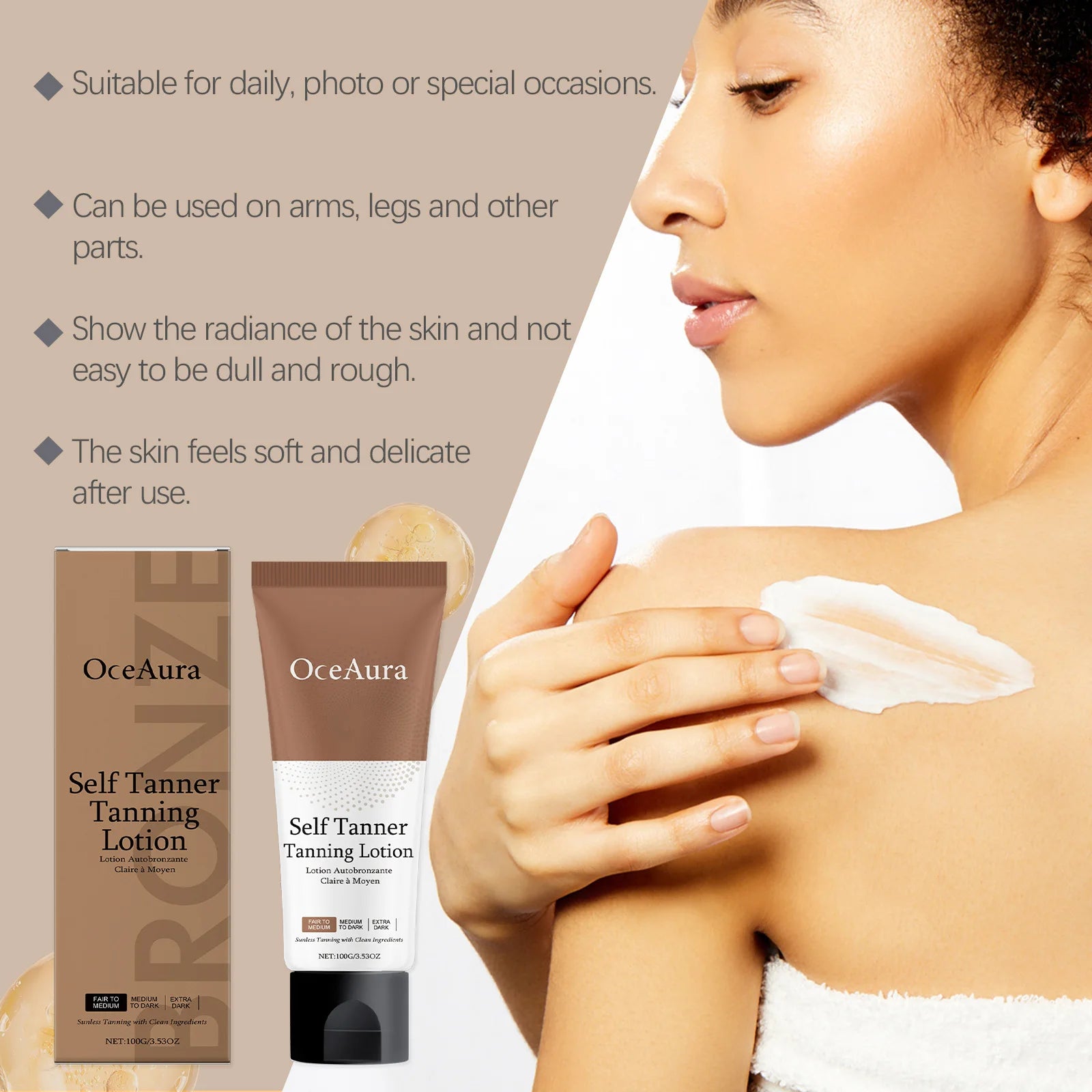 Gradual Sunless Self-Tanning Lotion for Natural Bronze Glow - 11