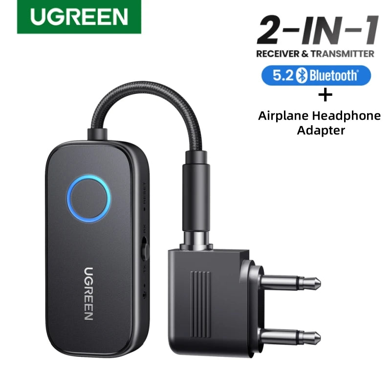 2-in-1 Bluetooth 5.2 Transmitter and Receiver for Airplane Travel
