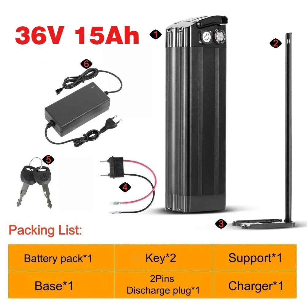 Silver Fish Lithium Battery Pack for Folding Electric Bikes - 15