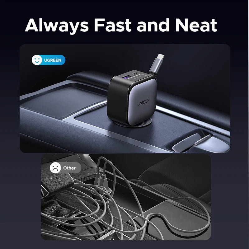 145W Fast Car Charger with 3 USB-C and 1 USB-A Ports