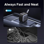 Fast-Charging Retractable USB-C Car Charger with Multiple Ports