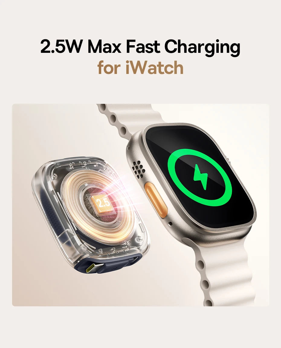 100W Retractable Fast Charging Cable with Watch Wireless Charger - 14