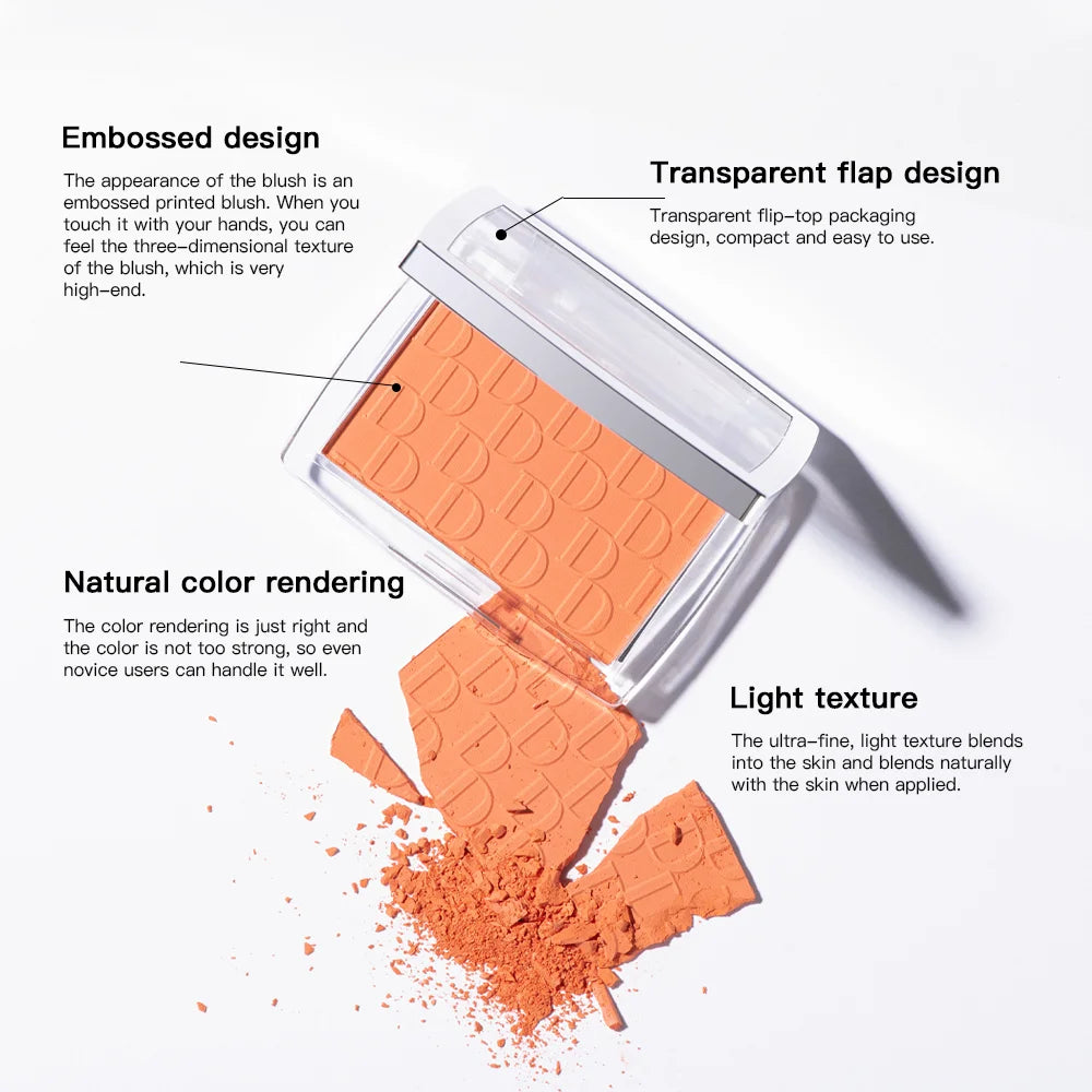 Matte Embossed Blush Palette with Application Brush - 4