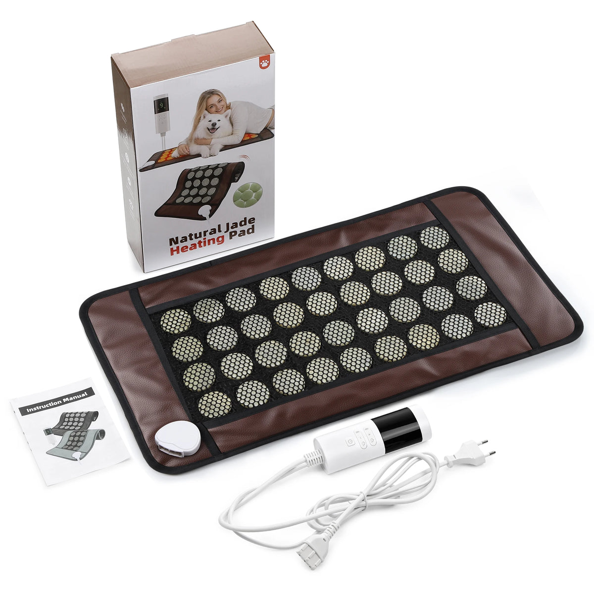 Double-Sided Natural Jade Heating Pad for Back and Muscle Relief