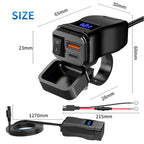 Motorcycle 100W Bidirectional USB Charger with Voltmeter and Switch