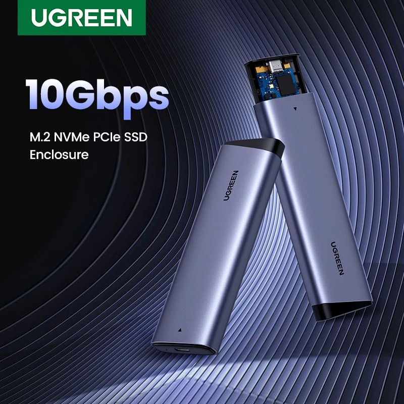 Dual Protocol M.2 NVMe and SATA SSD Enclosure 10Gbps USB-C Adapter - 1