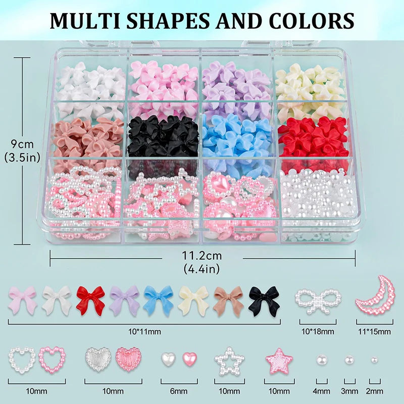 3D Mixed Bowknot and Flower Nail Art Decoration Set - 13