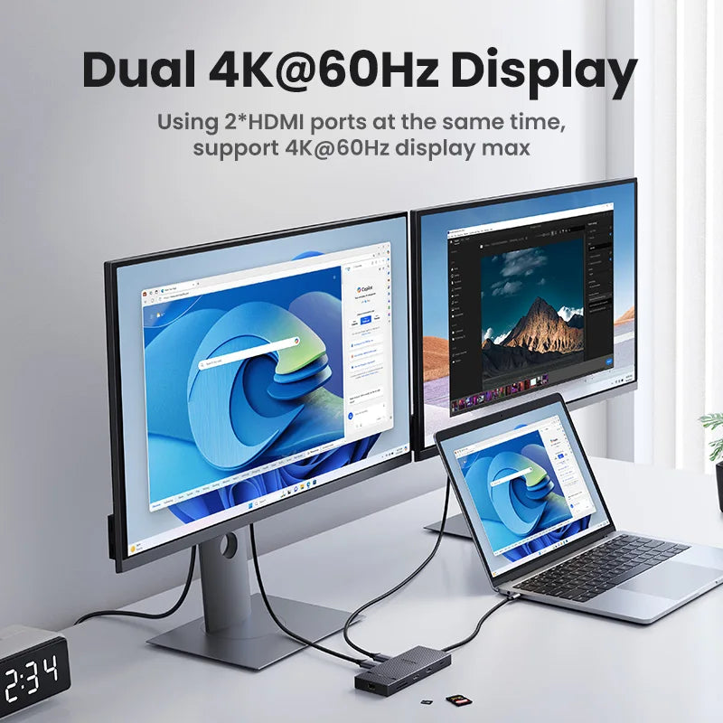 10-in-1 USB-C Docking Station with Dual 4K 60Hz HDMI and 100W PD - 5