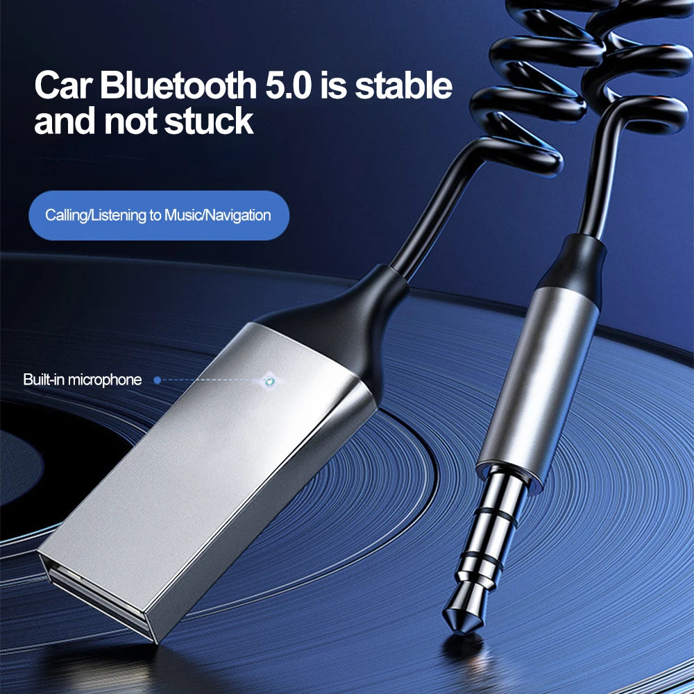 Bluetooth 5.0 AUX Audio Receiver Transmitter USB to 3.5mm Jack Adapter