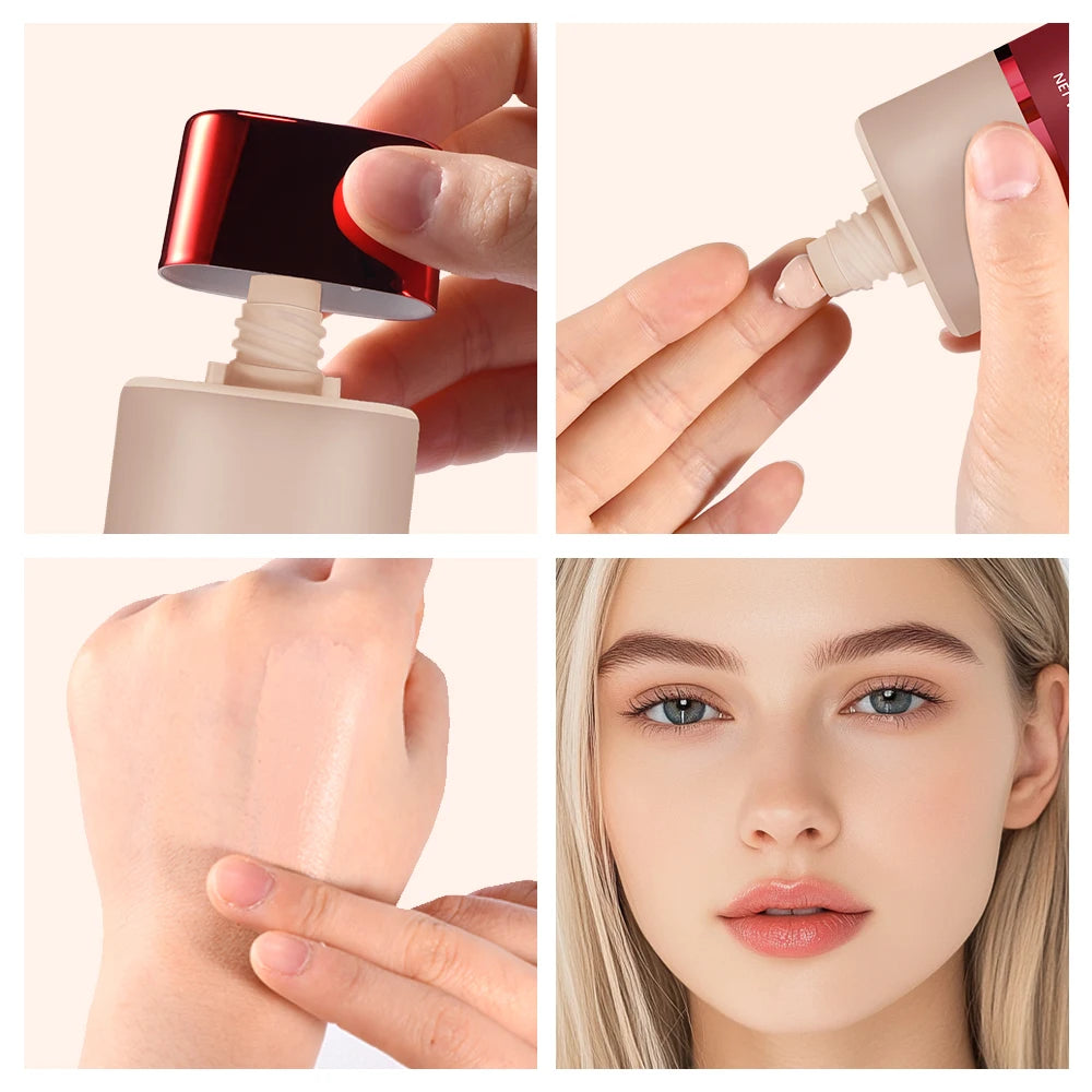 Blurring Makeup Primer and Foundation Balm with Applicator Brush - 5