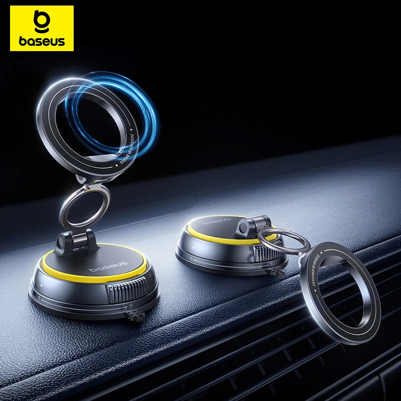Magnetic Vacuum Suction Car Phone Mount with 360° Rotation