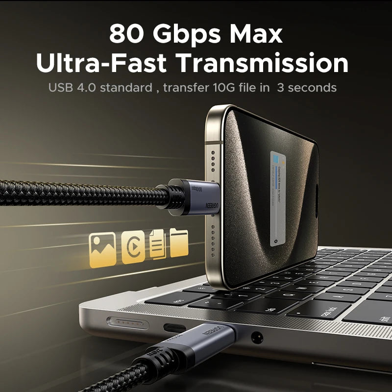 USB4 80Gbps USB-C to USB-C Cable 240W Fast Charging and 16K Video