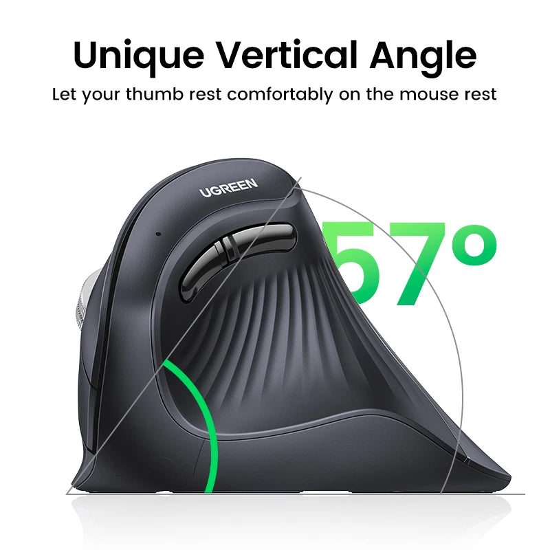 Ergonomic Vertical Wireless Mouse with Bluetooth 5.0 and 4000 DPI - 2