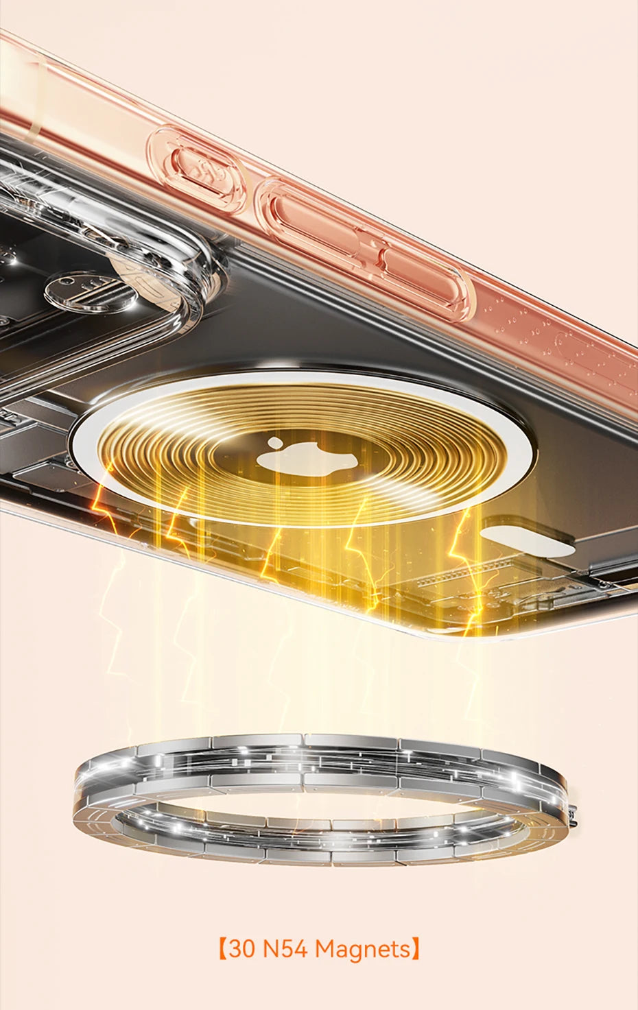 Magnetic Transparent Protective Case for iPhone - 33