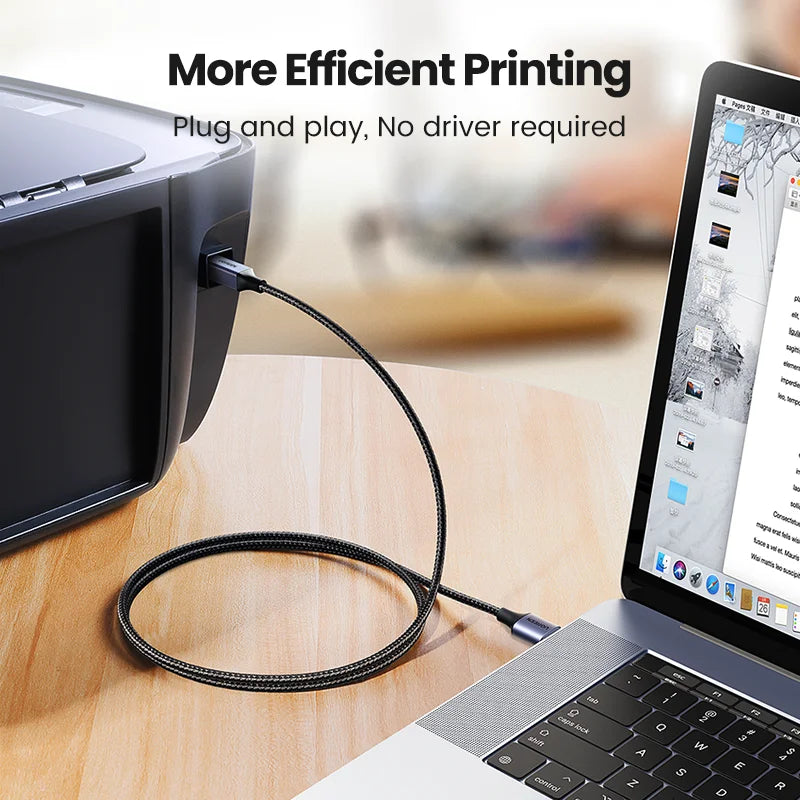 High-Speed USB 2.0 Type-A to Type-B Printer Cable - 3