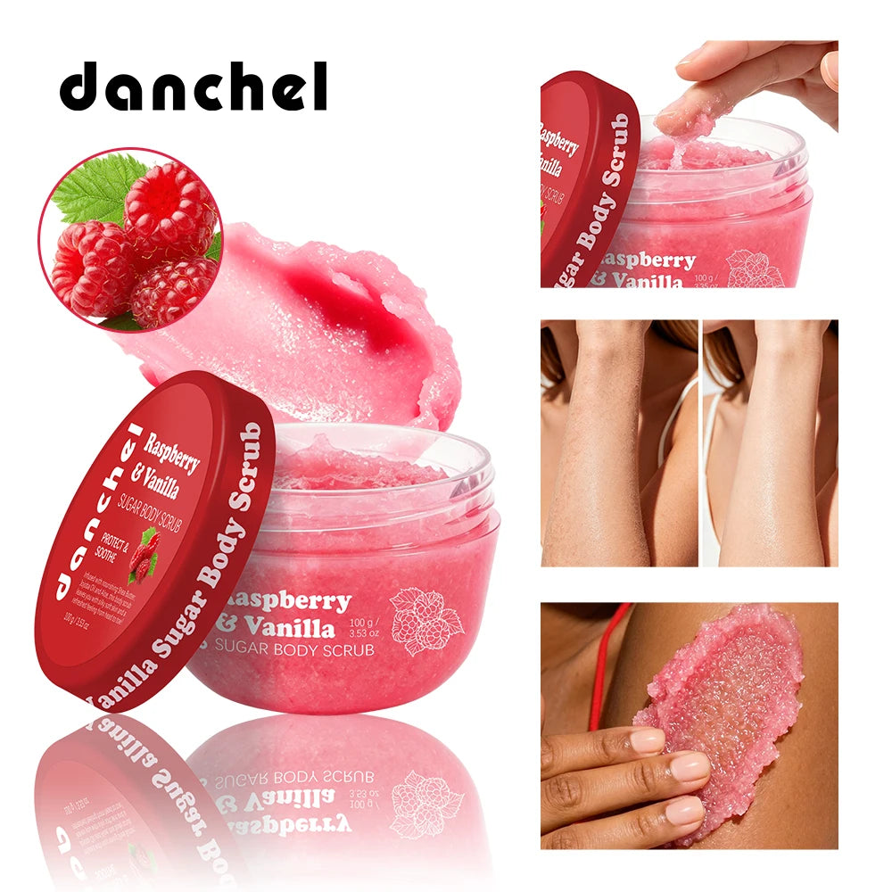 Raspberry and Vanilla Sugar Body Scrub for Exfoliation