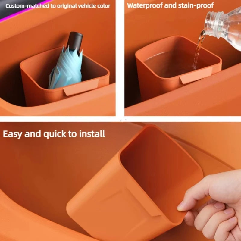 Silicone Car Door Trash Can and Umbrella Holder Organizer