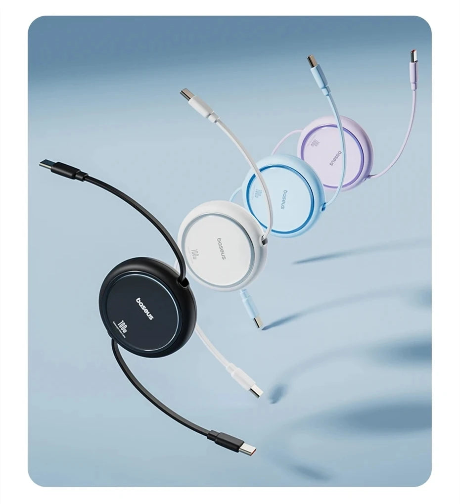 100W Fast Charging Retractable USB-C Cable