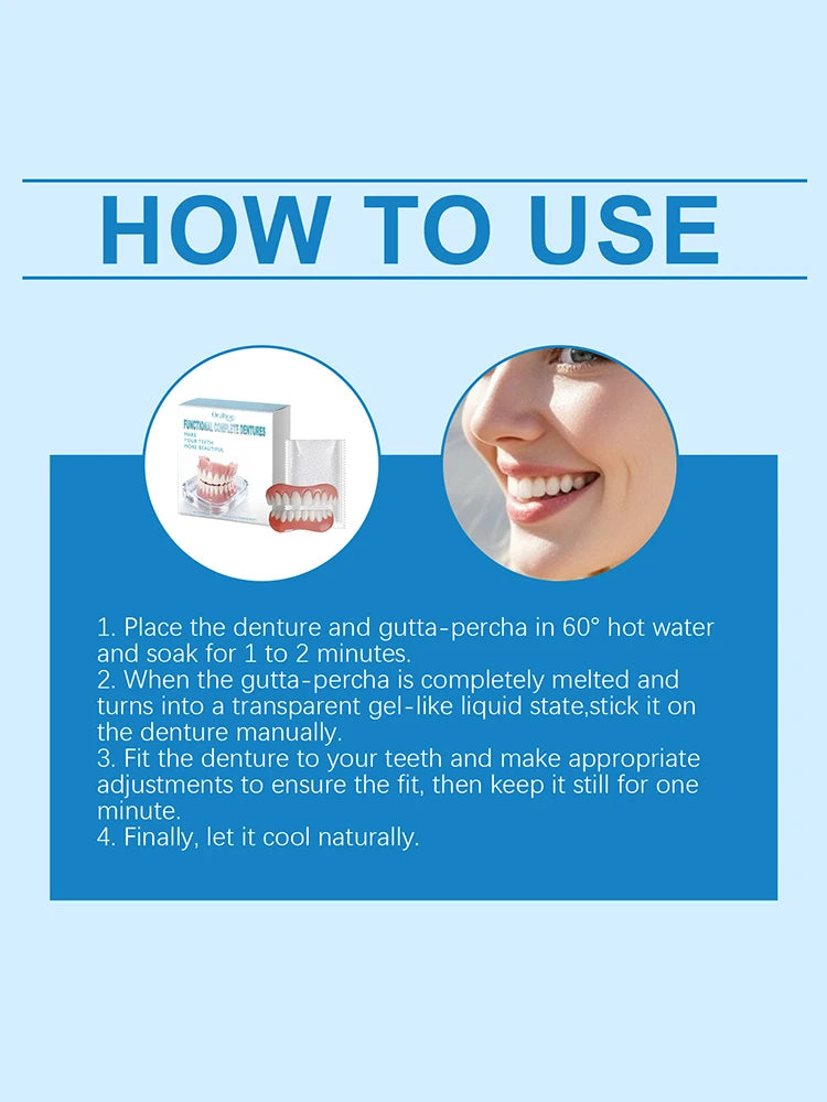 Instant Smile Cosmetic Dentures for Upper and Lower Teeth - 16