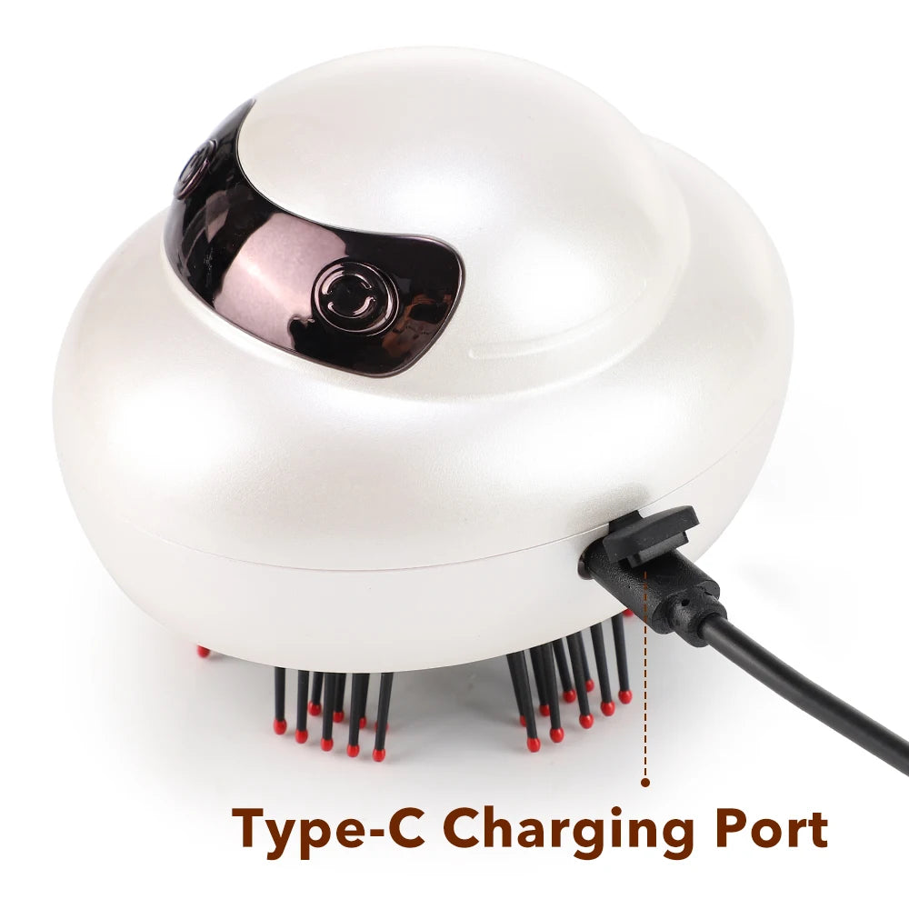 Electric Scalp Massager with Light Therapy and Oil Applicator - 15