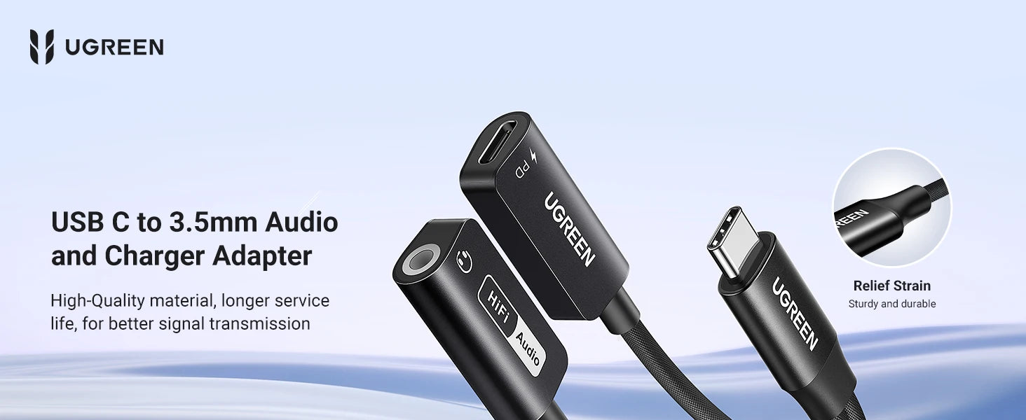 USB-C to 3.5mm Headphone Jack and 60W PD Fast Charging Adapter - 7