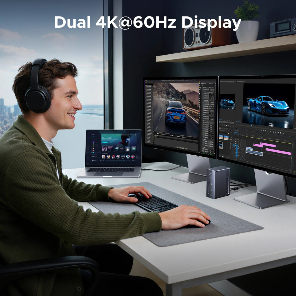 13-in-1 Thunderbolt 4 Docking Station 40Gbps 8K Dual Display Hub