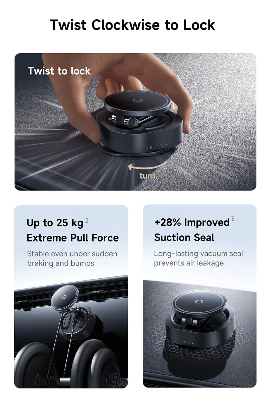 Magnetic Suction Cup Car Phone Mount with 720° Adjustable Rotation - 10