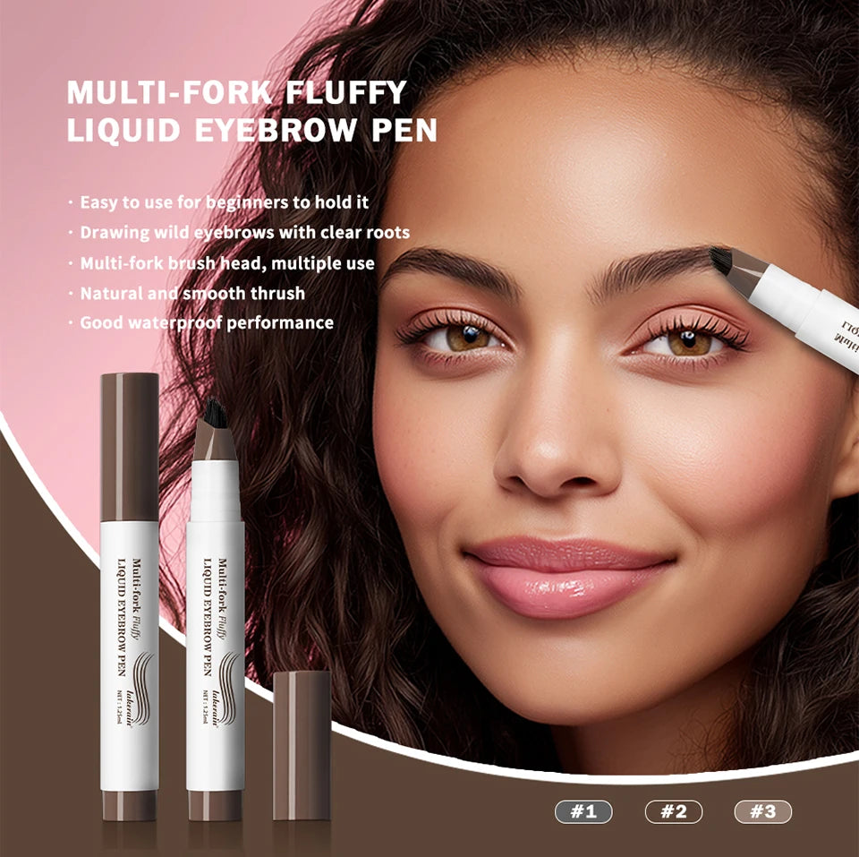Waterproof Multi-Fork Liquid Eyebrow Pen