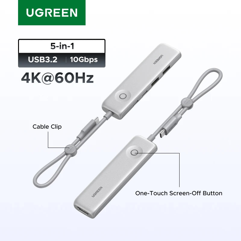 5-in-1 USB-C Hub 4K 60Hz Adapter with 100W PD Charging - 1