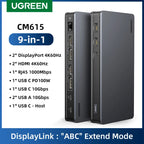 9-in-1 Dual 4K 60Hz DisplayLink Docking Station for Laptop