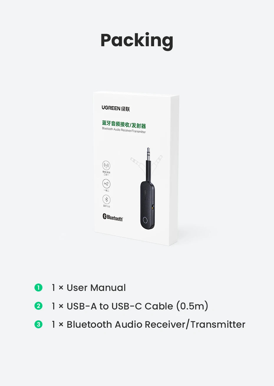 2-in-1 Bluetooth 5.0 Transmitter and Receiver for Car and Home Audio - 20