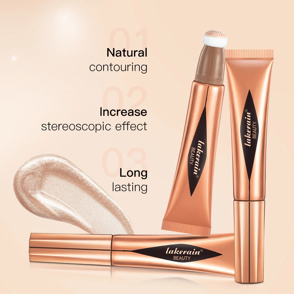 Liquid Contour, Blush and Highlighter Wand with Cushion Applicator