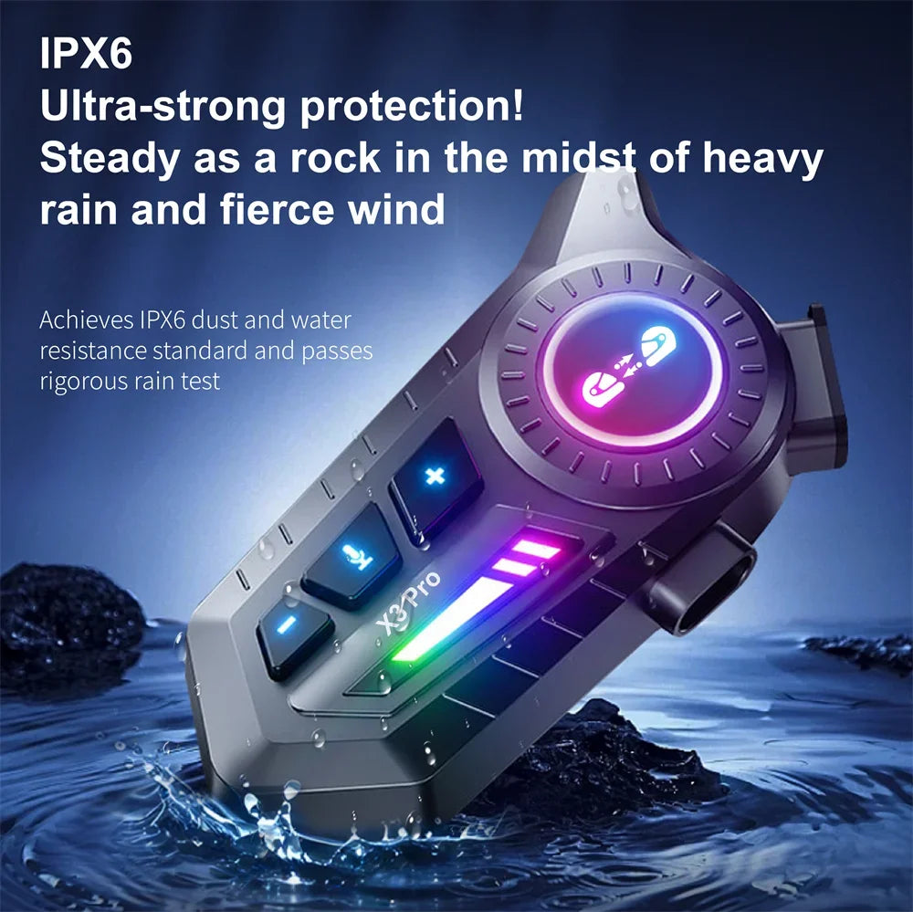Motorcycle Helmet Bluetooth Intercom Headset with FM Radio - 5