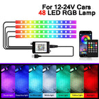 48 LED RGB Car Interior Foot Light Kit with App and Remote Control