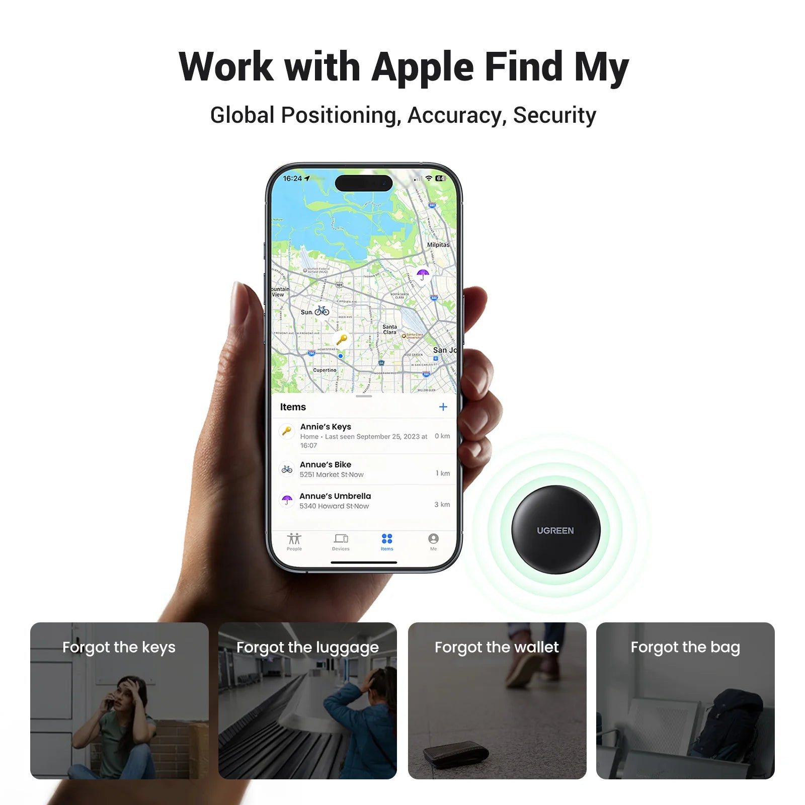 Bluetooth Smart Item Tracker for Apple Find My Network - 2