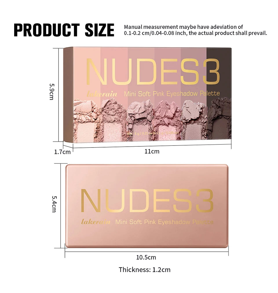 6-Color Soft Pink Neutral Eyeshadow Palette - 15