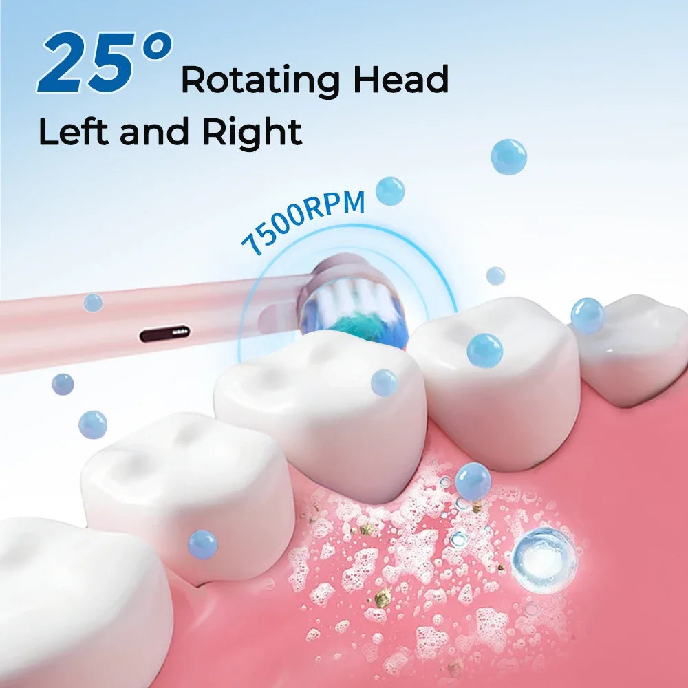 Rechargeable Electric Toothbrush for Kids with 4 Brush Heads