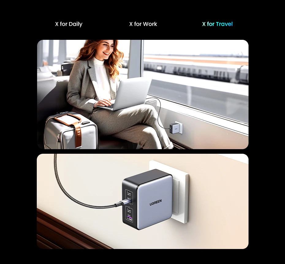 160W GaN Fast Charger for Laptops and Smartphones