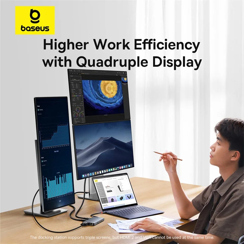13-in-1 USB-C Hub with 4K Quadruple Display and 100W PD Charging - 3