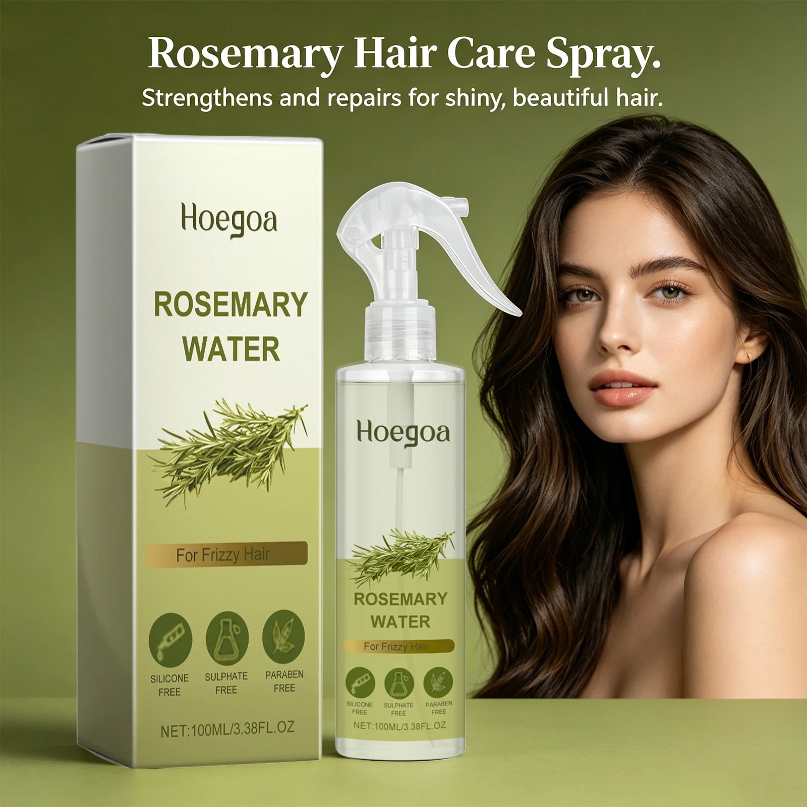 Rosemary Strengthening Hair Spray for Oil Control and Frizz - 3