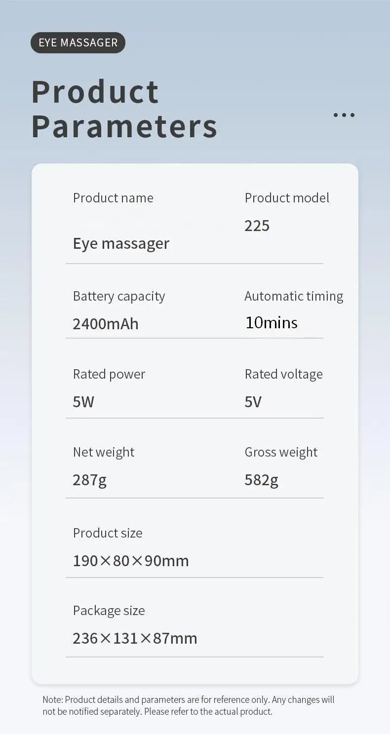Smart Eye Massager with Cooling and Vibration for Eye Strain