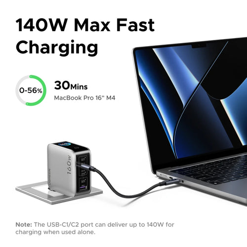 160W GaN Fast Charger with Digital Power Display