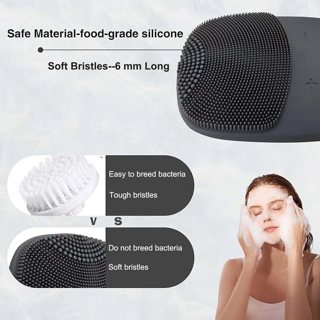 3-in-1 Electric Waterproof Silicone Facial Cleansing Brush