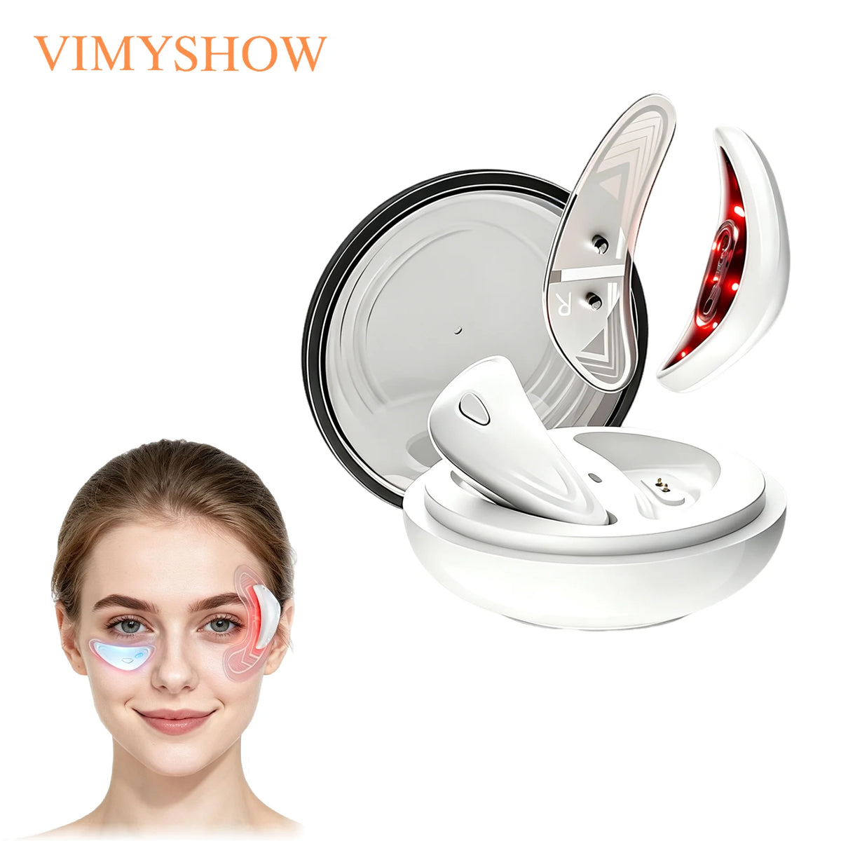 Red Light Microcurrent Eye Massager for Dark Circles and Puffiness