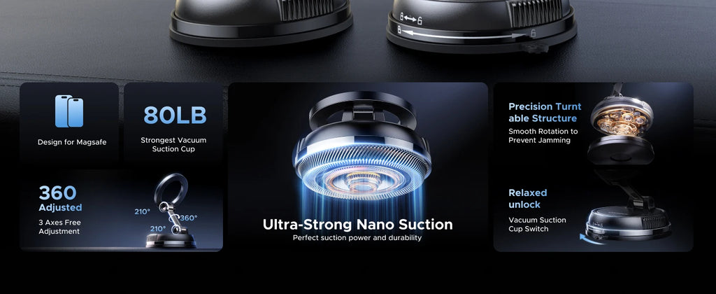 Magnetic Dashboard Car Phone Mount for Smartphones