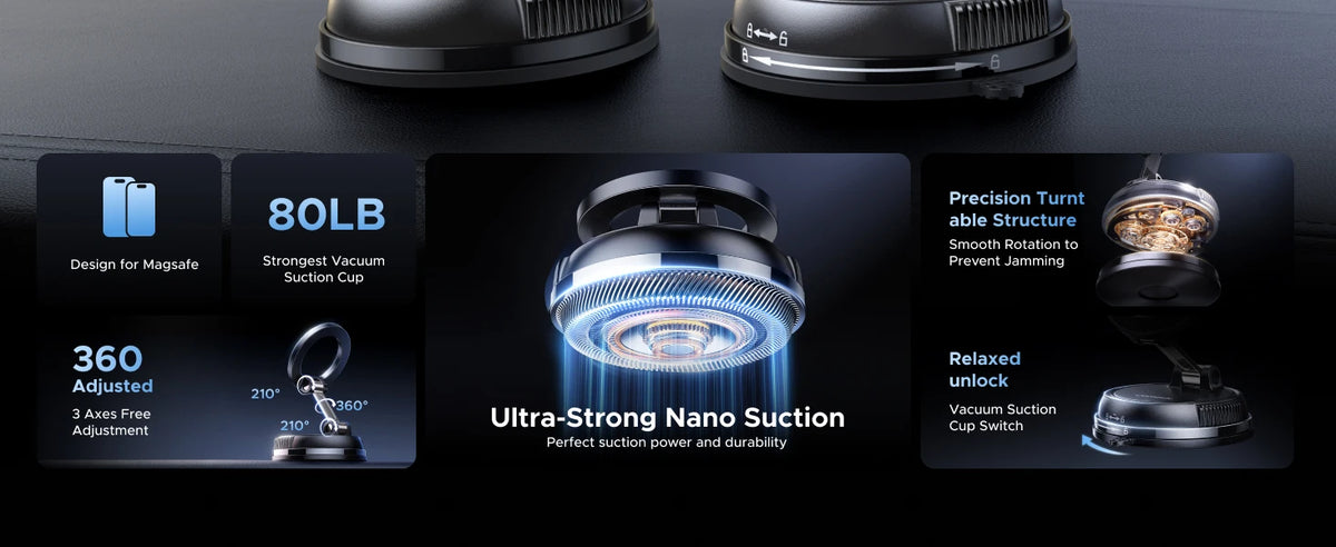 Magnetic Dashboard Car Phone Mount for Smartphones